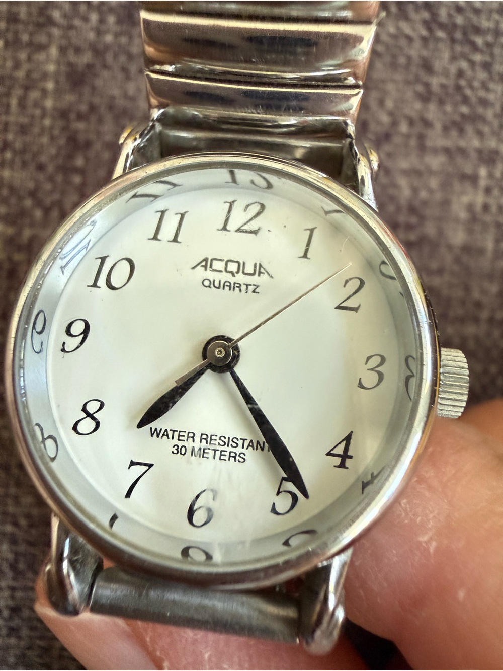 The ACQUA Brand Silver Tone White Dial Quartz Ladies Watch